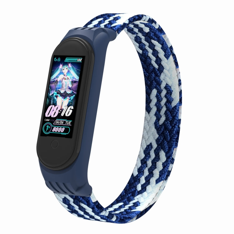 For Xiaomi Mi Band 5 / 4 / 3 / Huami Single Lap Braided Yarn + TPU Wrist Strap Watchbands, S, M, L