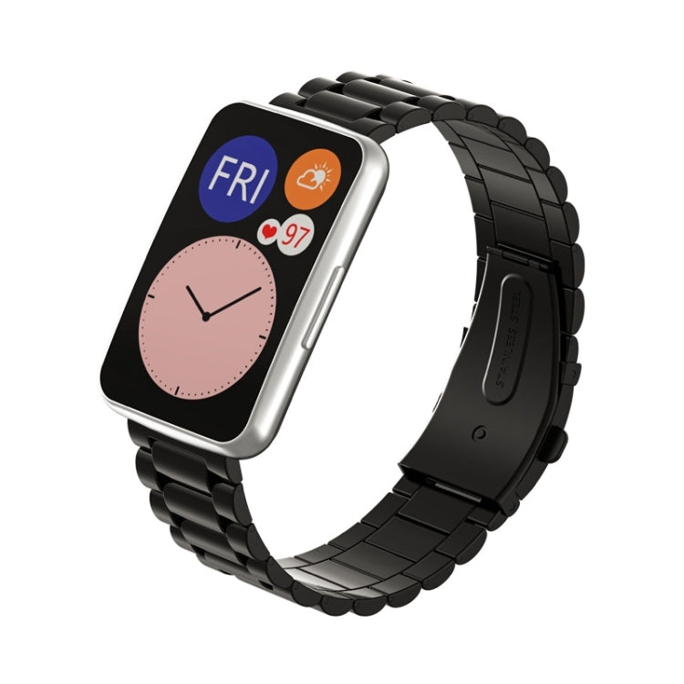 For Huawei Watch Fit Three-beads Metal Replacement Strap Watchband