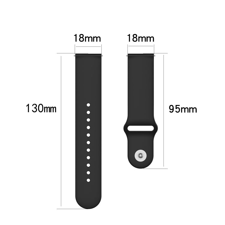 For Huawei Watch Fit 18mm Back Buckle Style Silicone Solid Color Replacement Strap Watchband