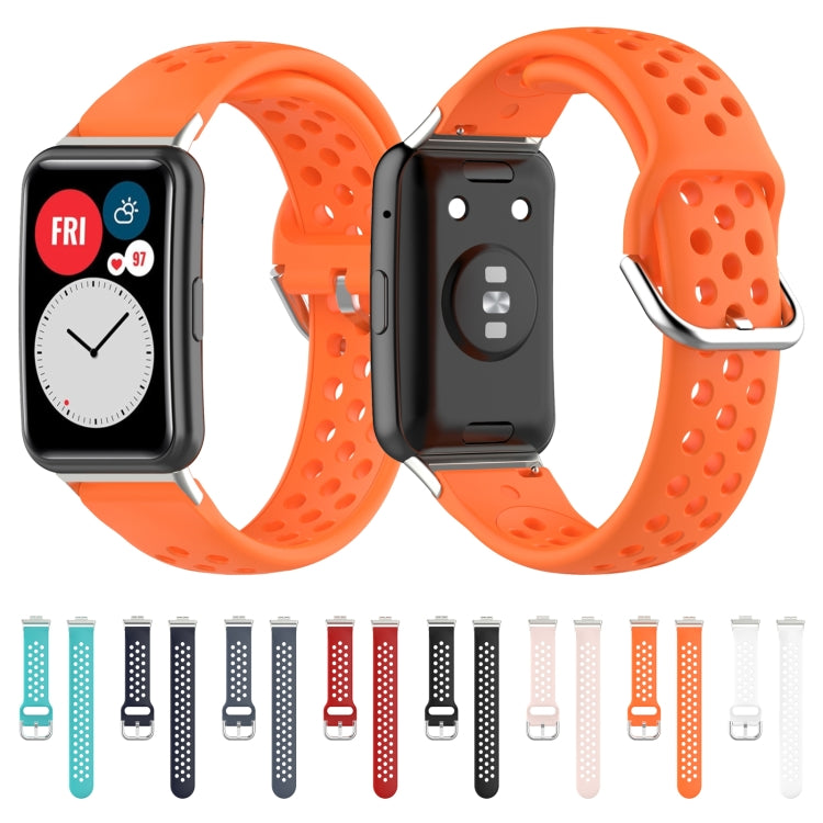 For Huawei Watch Fit 18mm Sport Style Silicone Solid Color Replacement Strap Watchband