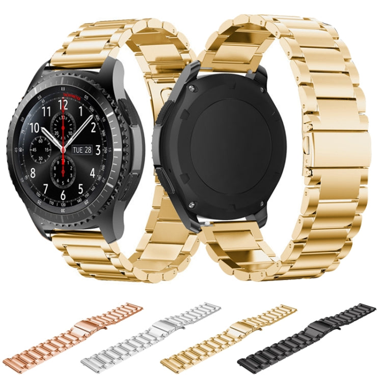 22mm Three Flat Buckle Stainless Steel Replacement Watchband for Huawei Watch GT2 Pro / Amazfit GTR 2