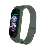 For Xiaomi Mi Band 3 / 4 / 5 Twill 8-shaped Buckle Elastic Replacement Strap Watchband