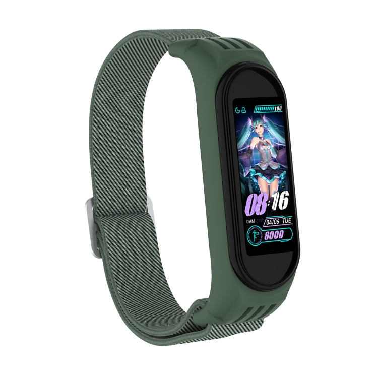 For Xiaomi Mi Band 3 / 4 / 5 Twill 8-shaped Buckle Elastic Replacement Strap Watchband