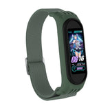 For Xiaomi Mi Band 3 / 4 / 5 Twill 8-shaped Buckle Elastic Replacement Strap Watchband