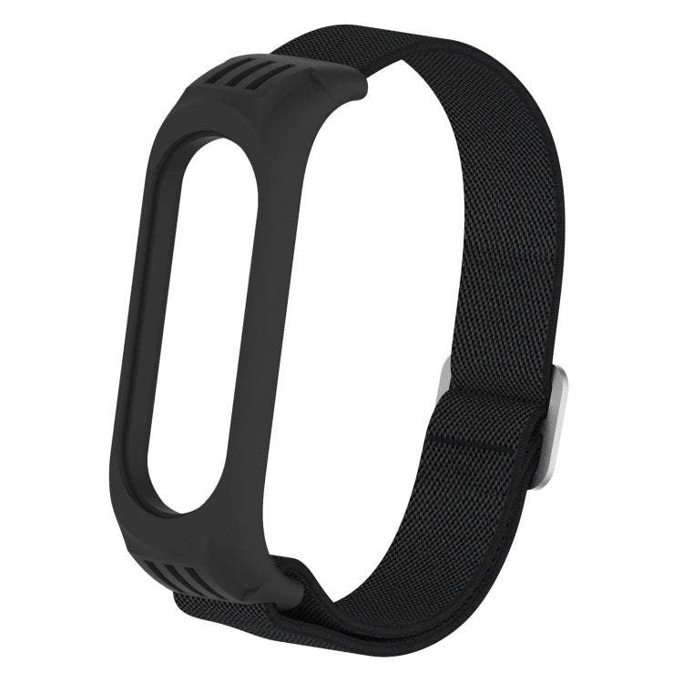 For Xiaomi Mi Band 3 / 4 / 5 Twill 8-shaped Buckle Elastic Replacement Strap Watchband