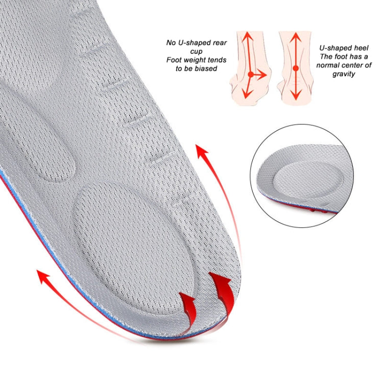 081 Soft Breathable Shockproof Massage Sports Full Insole Shoe-pad, 081 S(Grey), 081 S(Blue), 081 L (Grey), 081 L (Blue)