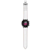 22mm Universal Butterfly Buckle Leather Replacement Strap Watchband, Silver Buckle