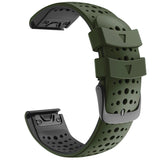 For Garmin Fenix 6 Two-color Silicone Round Hole Quick Release Replacement Strap Watchband, For Garmin Fenix 6
