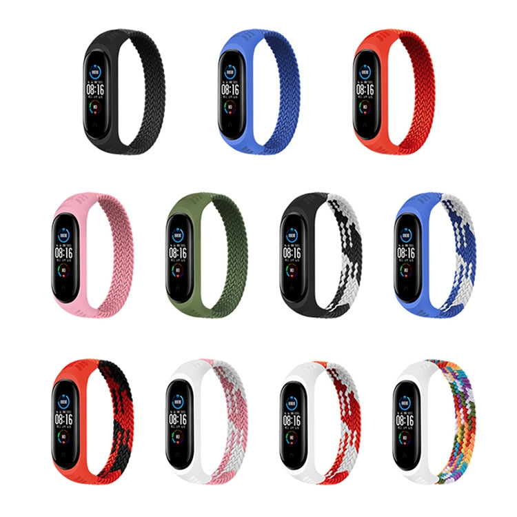 For Xiaomi Mi Band 6 / 5 / 4 / 3 / 2 Universal Silicone Elasticity Weave Replacement Strap Watchband, XL 180mm