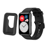 For Huwei Watch Fit Protective Silicone Case + Silicone Watchband Kit