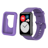 For Huwei Watch Fit Protective Silicone Case + Silicone Watchband Kit