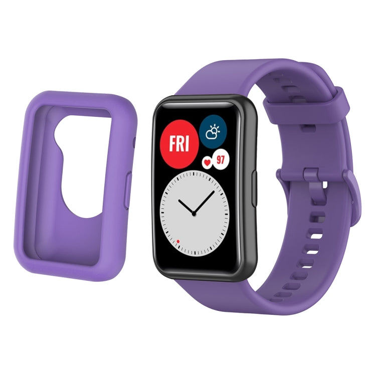 For Huwei Watch Fit Protective Silicone Case + Silicone Watchband Kit