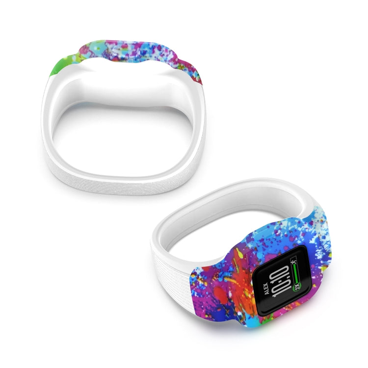 For Garmin Vivofit JR3 No Buckle Silicone Printing Replacement Watchband, S, L