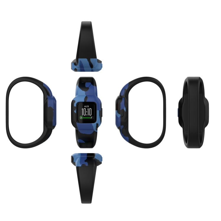 For Garmin Vivofit JR3 No Buckle Silicone Printing Replacement Watchband, S, L