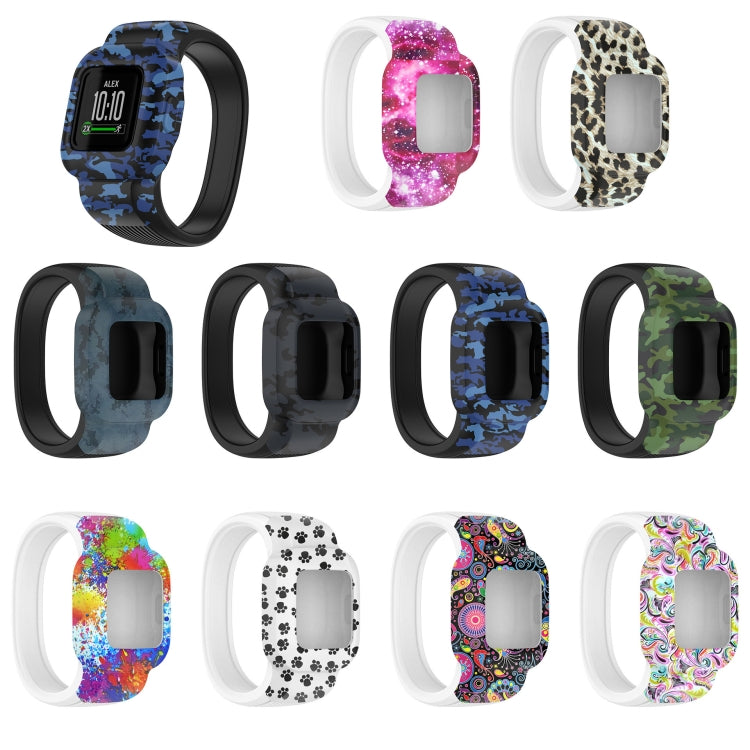 For Garmin Vivofit JR3 No Buckle Silicone Printing Replacement Watchband, S, L