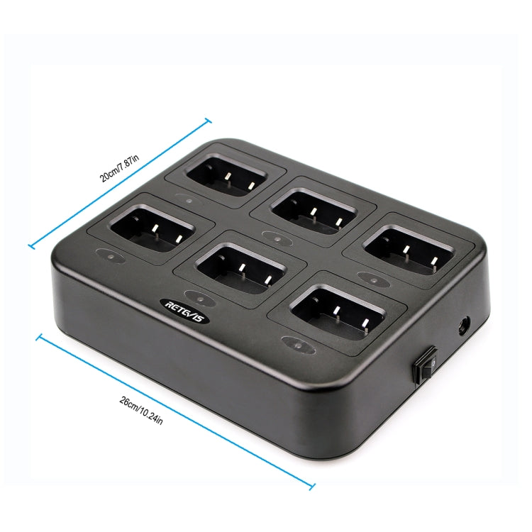 RETEVIS RTC777 Six-Way Walkie Talkie Charger for Retevis H777,, RTC777 AU Plug, RTC777 US Plug, RTC777 EU Plug, RTC777 UK Plug