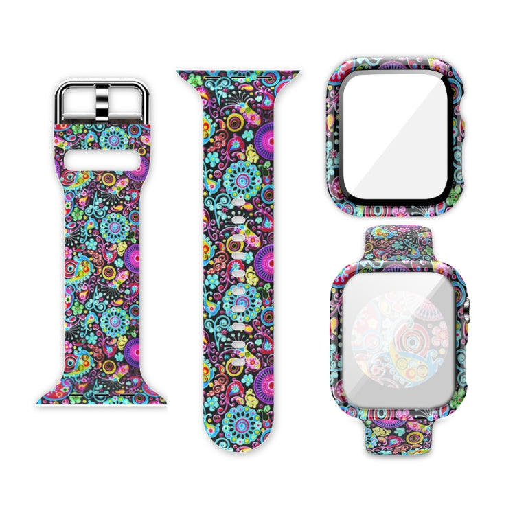Silicone Printing Integrated Replacement Watch Case Watchband, For Apple Watch Series 3 & 2 & 1 38mm