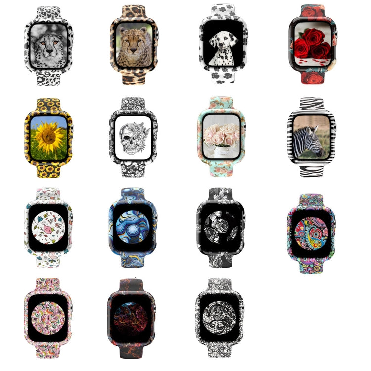 Silicone Printing Integrated Replacement Watch Case Watchband, For Apple Watch Series 3 & 2 & 1 38mm