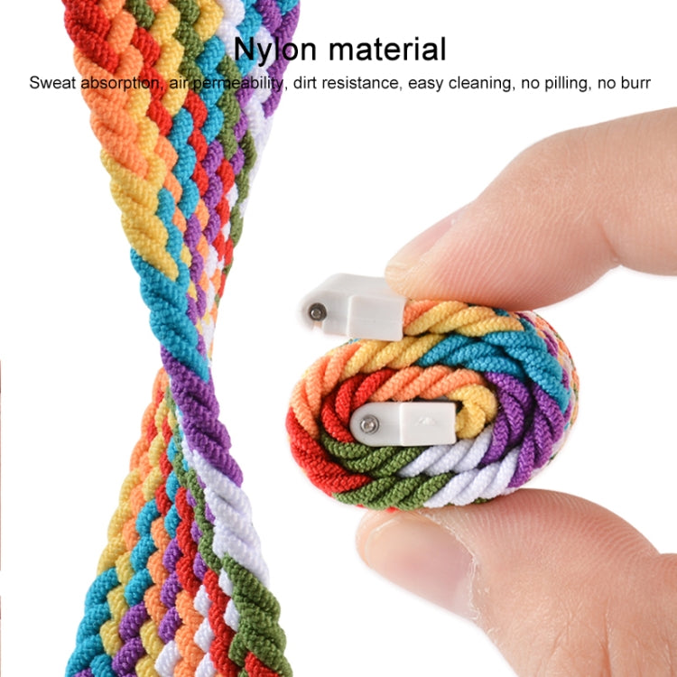 For Garmin Vivoactive 3 Adjustable Nylon Braided Elasticity Replacement Strap Watchband, 165mm