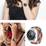 For Samsung Galaxy Watch 3 41mm Adjustable Nylon Braided Elasticity Replacement Strap Watchband, 165mm