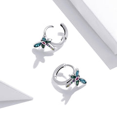 S925 Sterling Silver Vintage Dragonfly Ear Studs Women Earrings, Vintage Dragonfly - Zen Craft