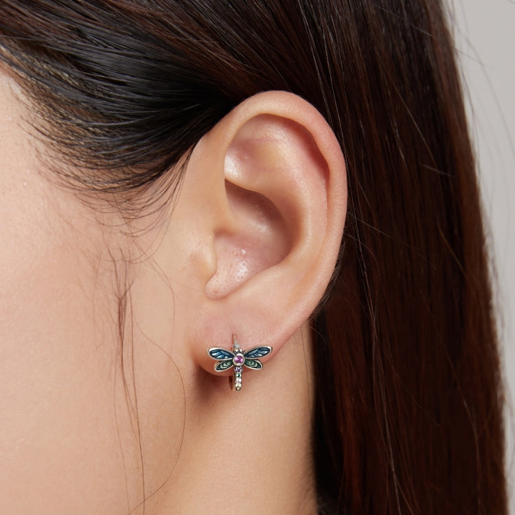 S925 Sterling Silver Vintage Dragonfly Ear Studs Women Earrings, Vintage Dragonfly - Zen Craft