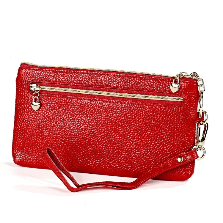 Ladies Multifunctional Cowhide Zipper Coin Purse Car Key Case