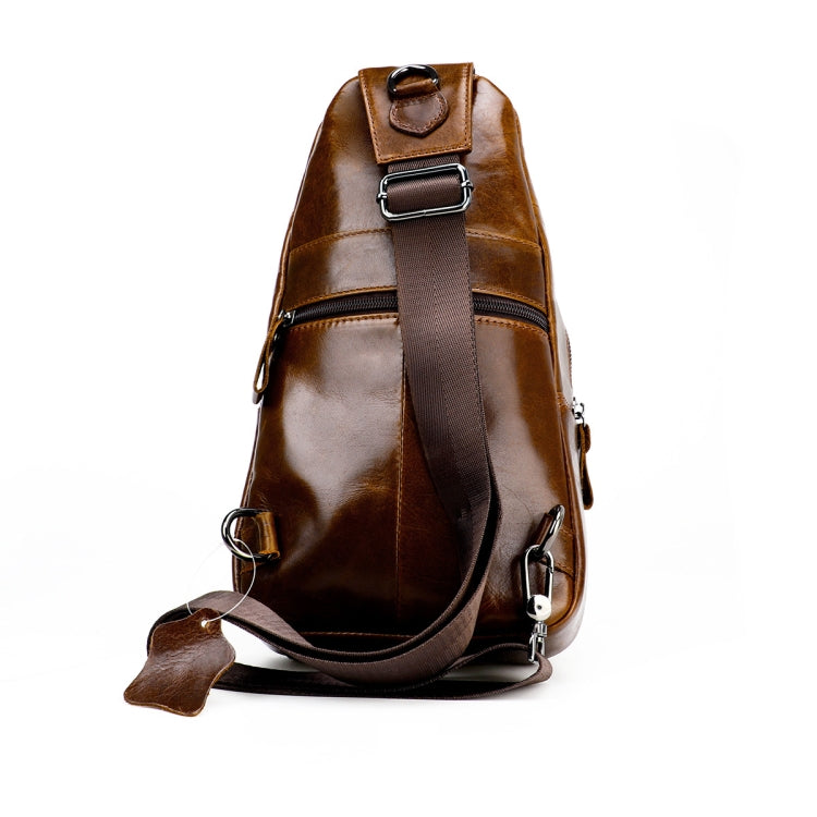 Men Leather Chest Bag Retro Shoulder Bag