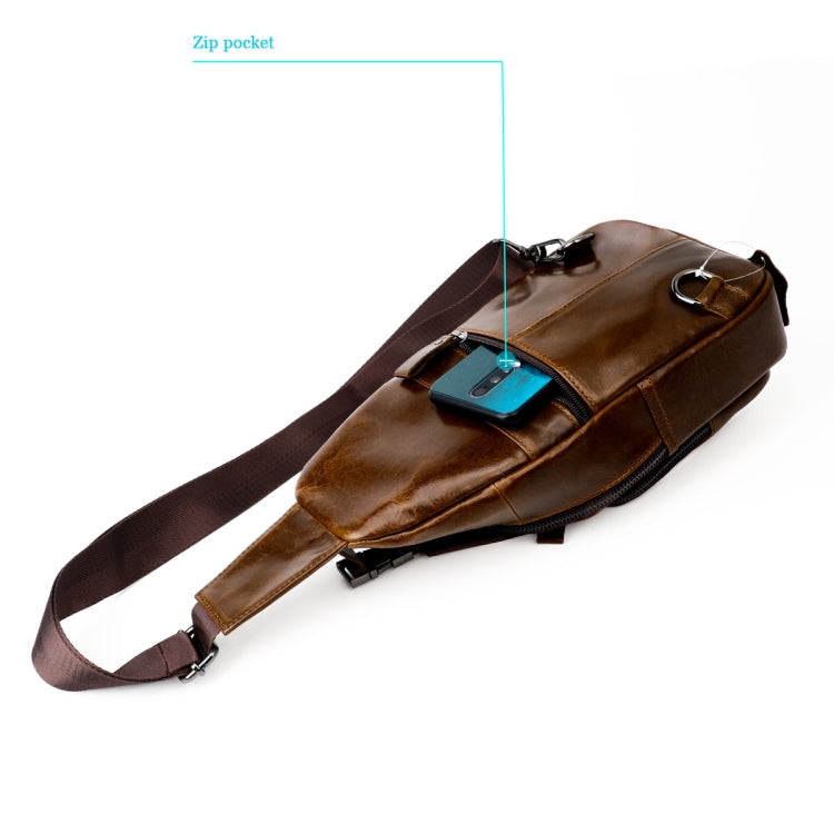 Men Leather Chest Bag Retro Shoulder Bag