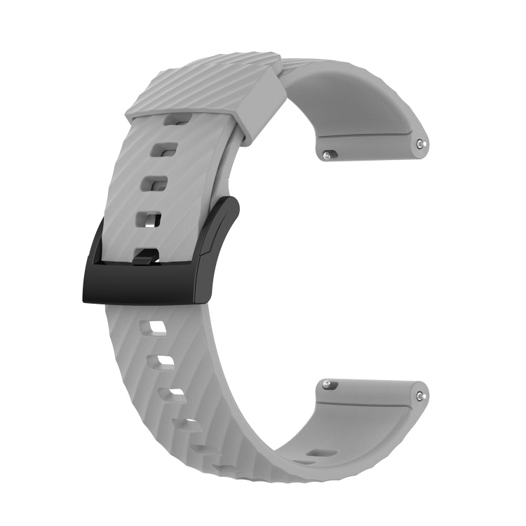 For Suunto 7 24mm Solid Color Silicone Replacement Strap Watchband