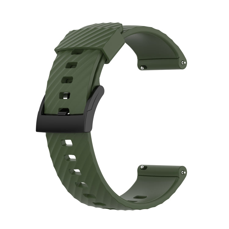 For Suunto 7 24mm Solid Color Silicone Replacement Strap Watchband