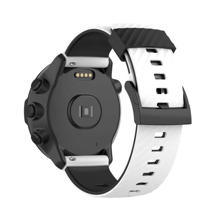 For Suunto 7 24mm Two-color Silicone Replacement Strap Watchband