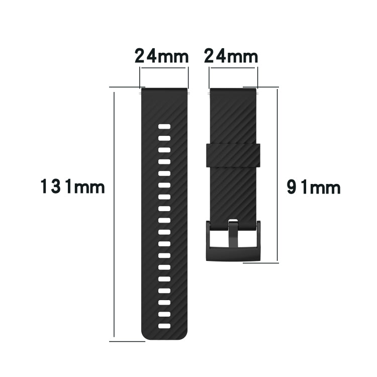 For Suunto 7 24mm Two-color Silicone Replacement Strap Watchband