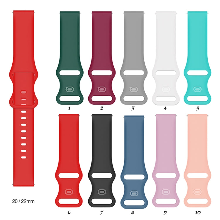 For Huawei Watch 3 Internal Buckle Perforation Silicone Replacement Watchband, 22mm, 20mm