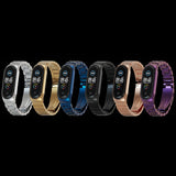 For Mi Band 6 / 5 / 4 / 3 Metal CS Bamboo Joint Stainless Steel Replacement Watchband
