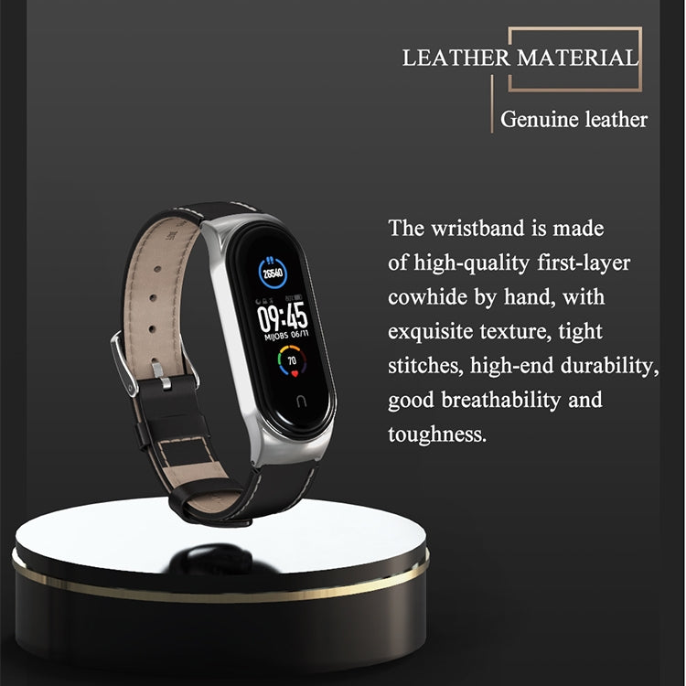 For Xiaomi Mi Band 6 / 5 / 4 / 3 CS Microfiber Leather Replacement Watchband