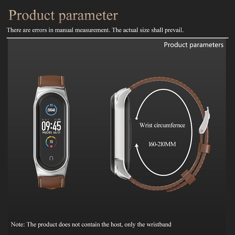 For Xiaomi Mi Band 6 / 5 / 4 / 3 CS Microfiber Leather Replacement Watchband