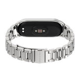 For Xiaomi Mi Band 6 / 5 / 4 / 3 CS Metal Three Bead Stainless Steel Replacement Watchband