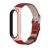 For Xiaomi Mi Band 6 / 5 / 4 / 3 CS First Layer Cowhide Replacement Watchband
