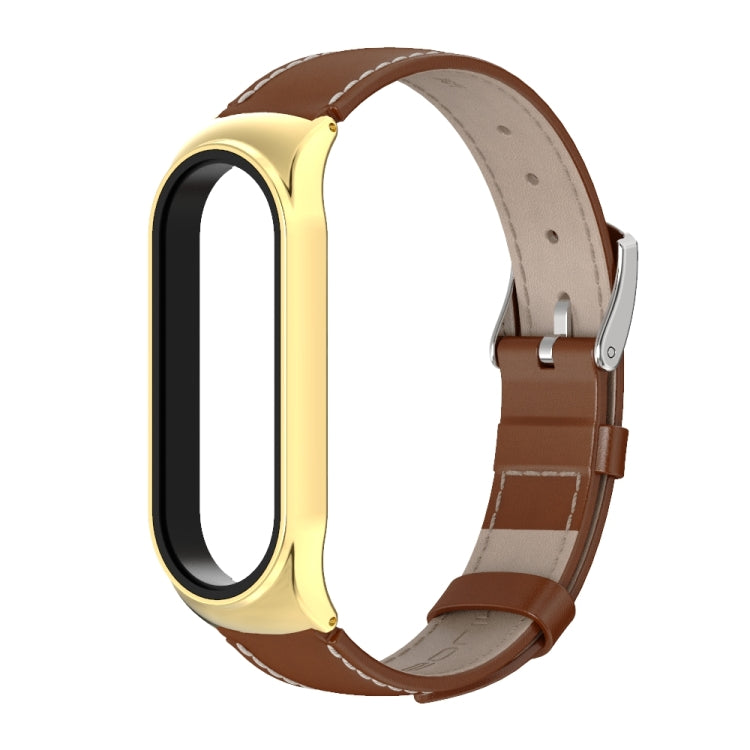 For Xiaomi Mi Band 6 / 5 / 4 / 3 CS First Layer Cowhide Replacement Watchband