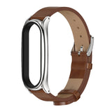 For Xiaomi Mi Band 6 / 5 / 4 / 3 Mijobs Metal Case Crazy Horse Texture PU Microfiber Plus Replacement Watchband