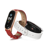 For Xiaomi Mi Band 6 / 5 / 4 / 3 Mijobs Metal Case Crazy Horse Texture PU Microfiber Plus Replacement Watchband