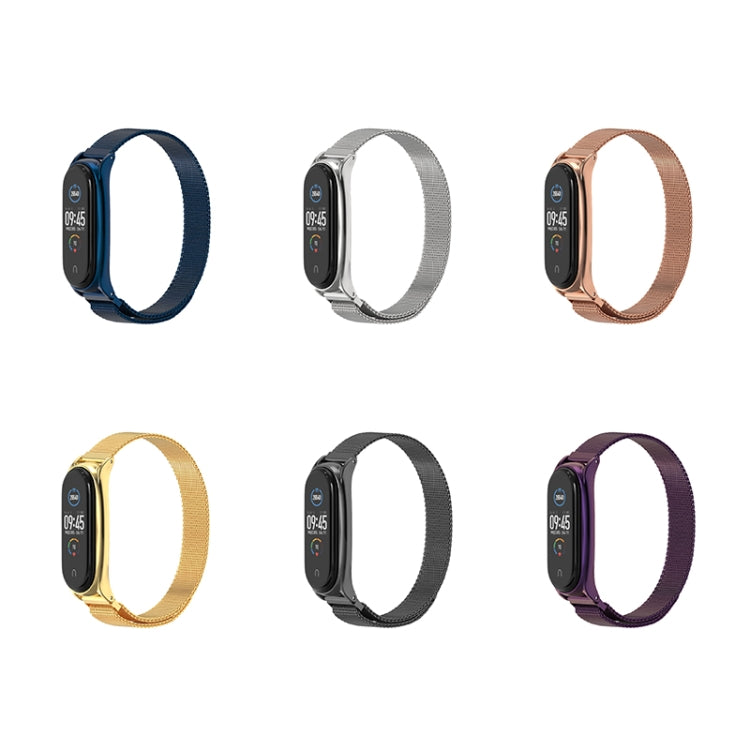 For Xiaomi Mi Band 6 / 5 / 4 / 3 Mijobs Milan Magnetic Plus Stainless Steel Replacement Watchband