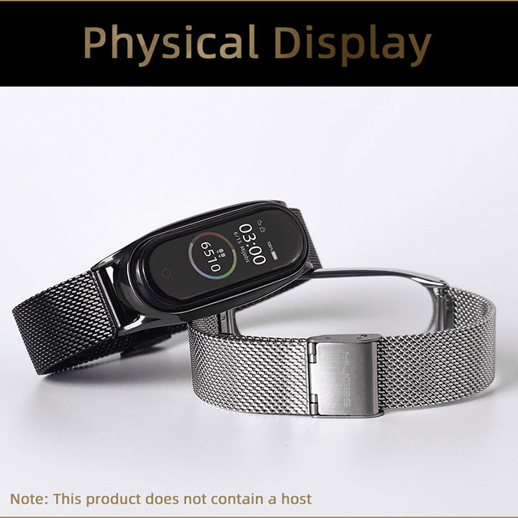 For Xiaomi Mi Band 6 / 5 / 4 / 3 Mijobs Milan Buckle Plus Stainless Steel Replacement Watchband