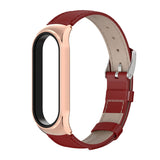 For Xiaomi Mi Band 6 / 5 / 4 / 3 Mijobs First Layer Cowhide Plus Replacement Watchband
