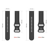 For Garmin Venu / Samsung Galaxy Watch Active 2 Universal Inner Back Buckle Perforation Silicone Replacement Strap Watchband, 20mm, 22mm