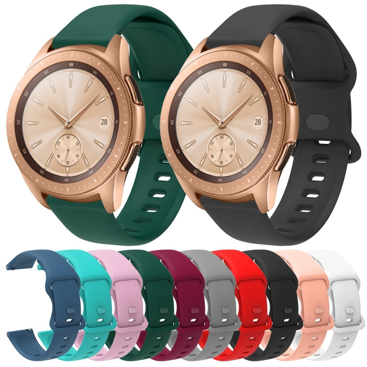 For Garmin Venu / Samsung Galaxy Watch Active 2 Universal Inner Back Buckle Perforation Silicone Replacement Strap Watchband, 20mm, 22mm