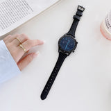 Small Waist Lychee Texture Leather Replacement Strap Watchband, 20mm, 22mm