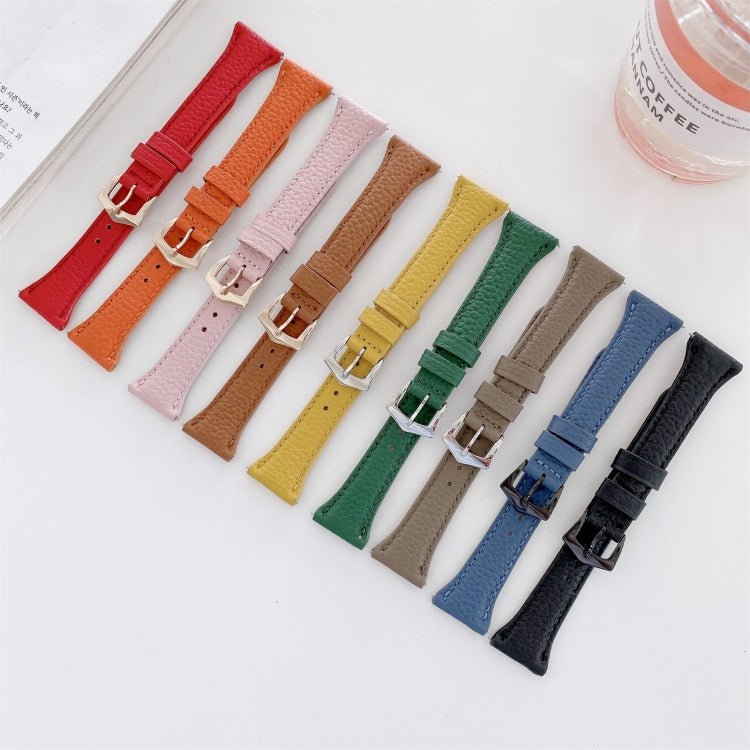 Small Waist Lychee Texture Leather Replacement Strap Watchband, 20mm, 22mm