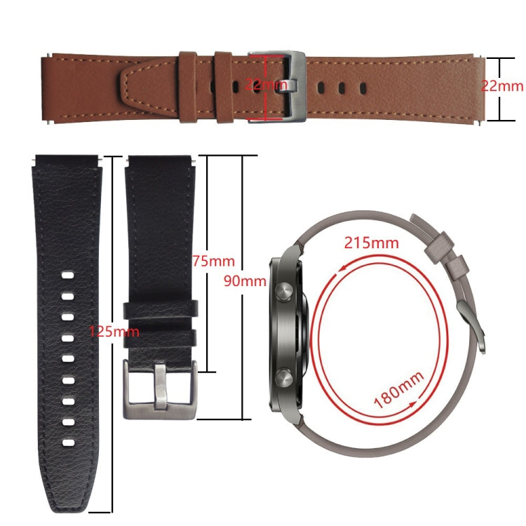 Leather Replacement Strap Watchband, For Huawei Watch GT2 Pro